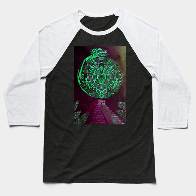 quetzalcoatl nest in mexican pyramid ecopop Baseball T-Shirt by jorge_lebeau